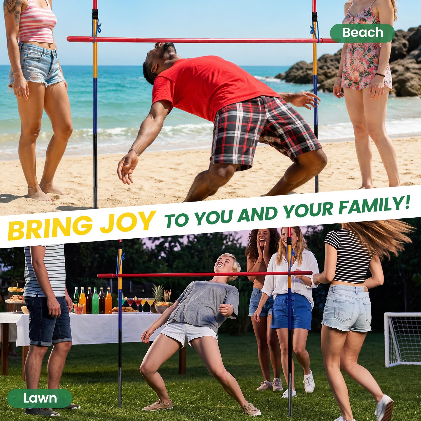 Heavy-Duty Metal Limbo Game Set for Outdoor Parties