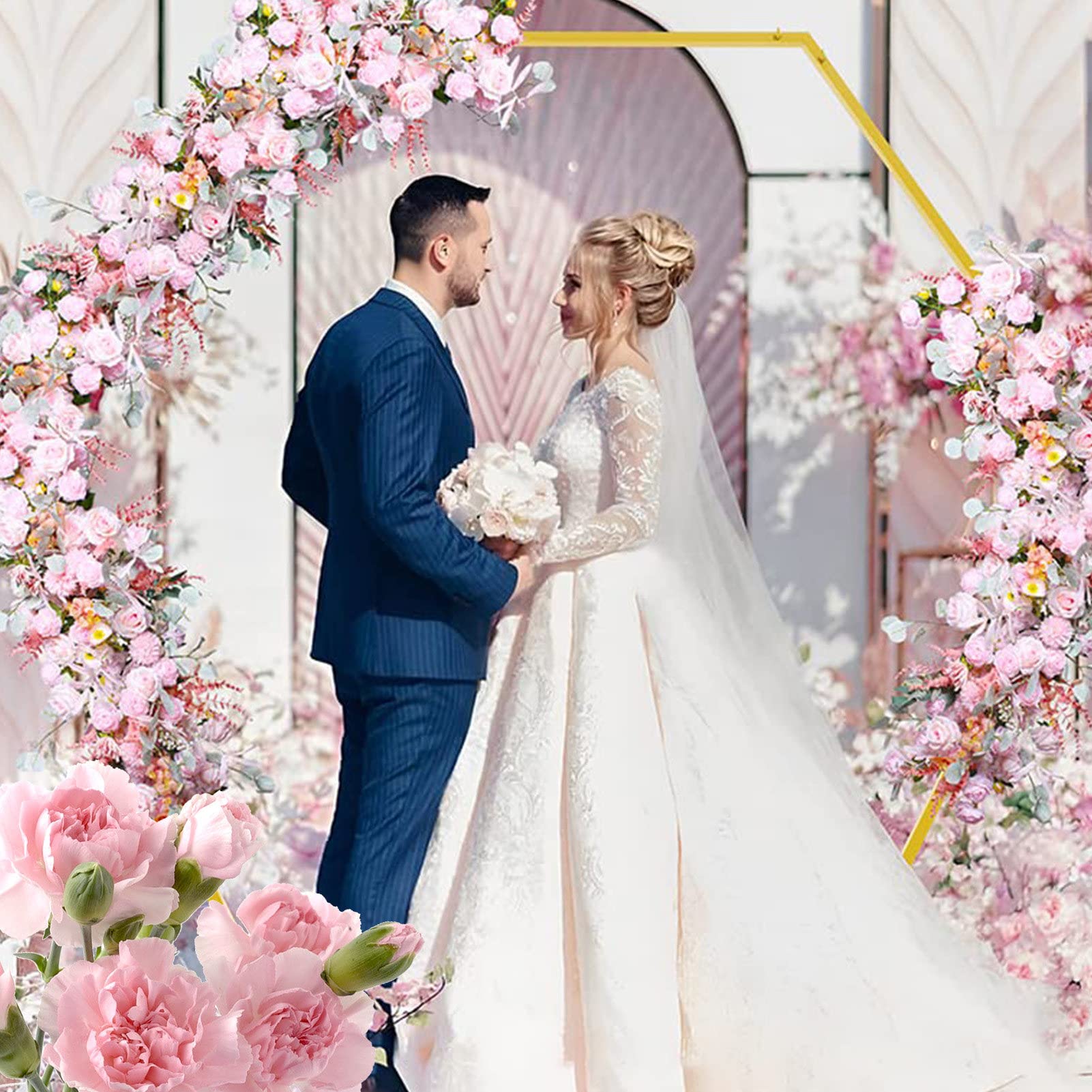 Metal Hexagon Backdrop Stand & Balloon Arch Frame Set