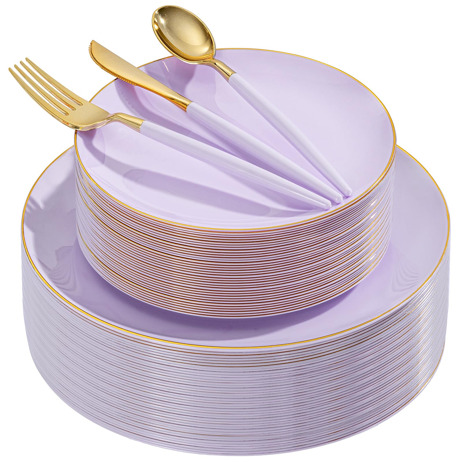 150-Piece Disposable Plastic Plate Set for Parties