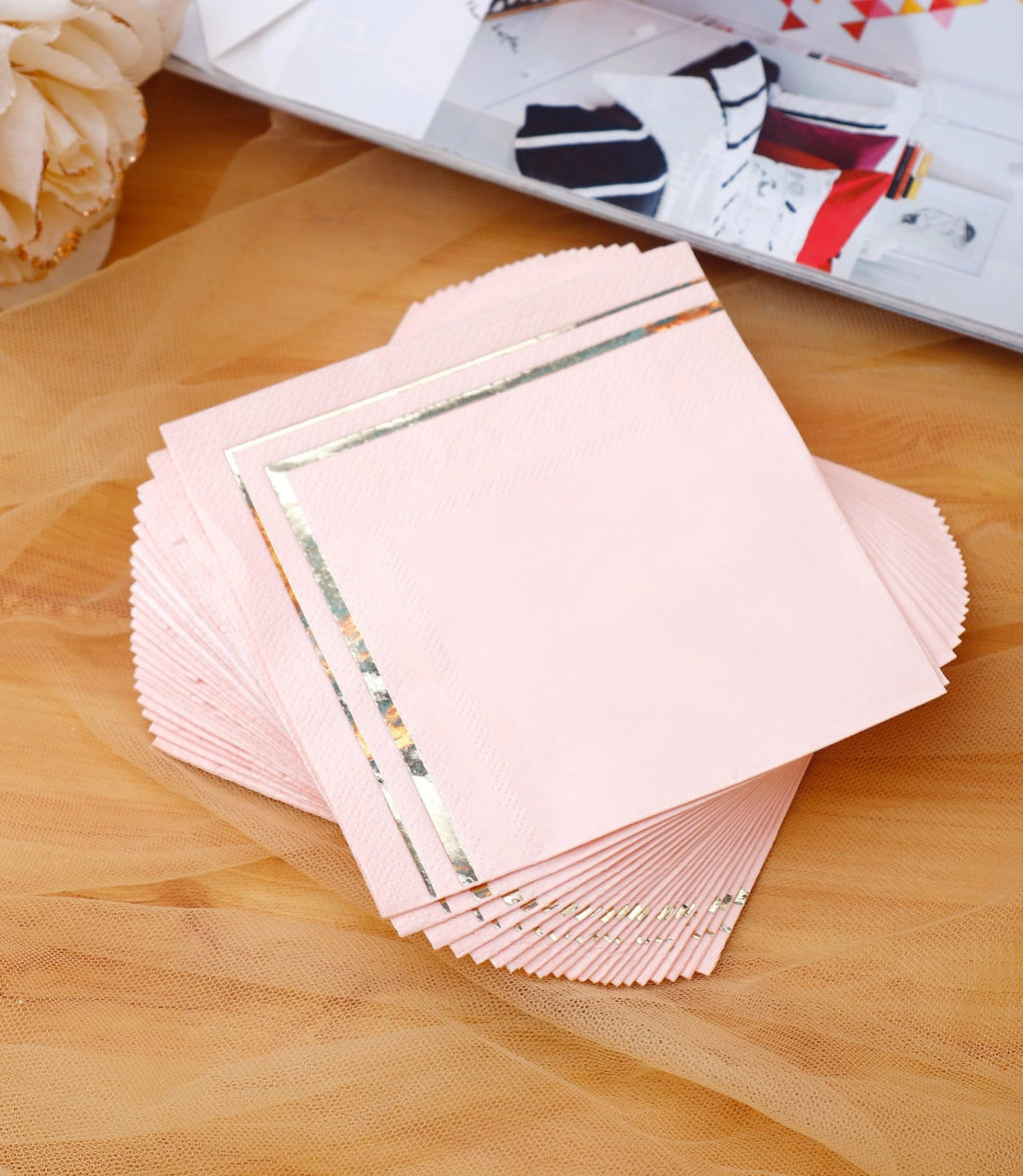100-Pack Gold 3-Ply Cocktail Napkins, 4 Designs