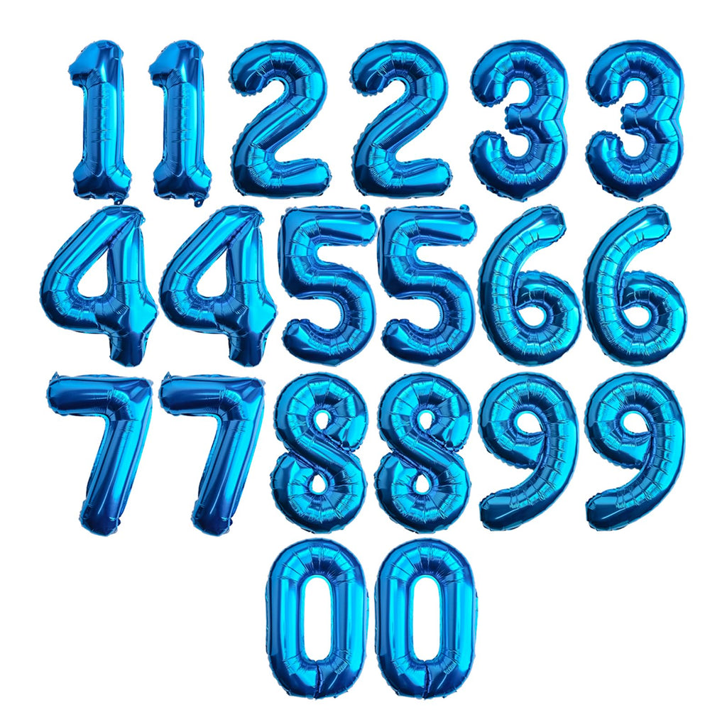 [20 Pcs] 16" Foil Number Balloons (2 sets of 0-8) - Mylar Aluminum Hanging Decorations for Graduation, Birthday, Christmas & New Year's Eve Parties
