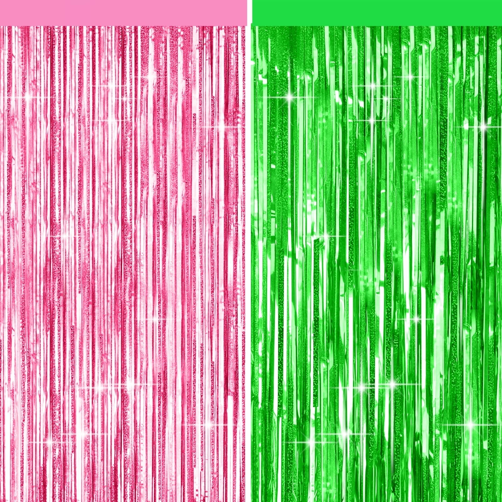 4-Pack Foil Fringe Curtain Backdrop for Parties