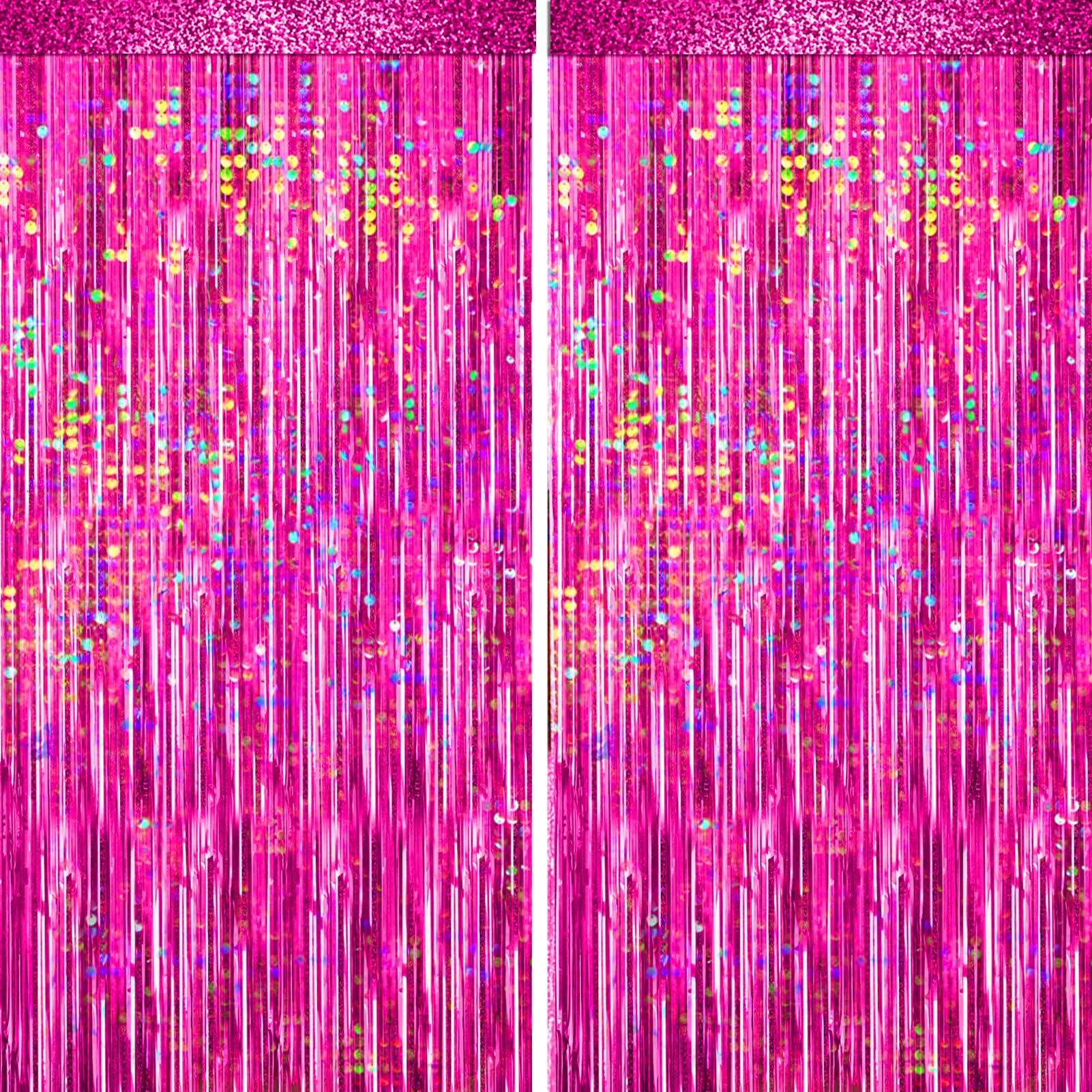 4-Pack Foil Fringe Curtain Backdrop for Parties