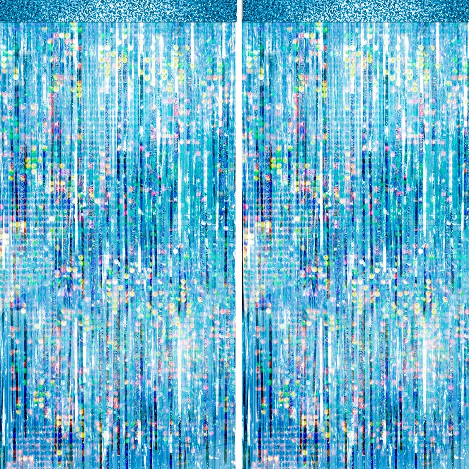 4-Pack Foil Fringe Curtain Backdrop for Parties