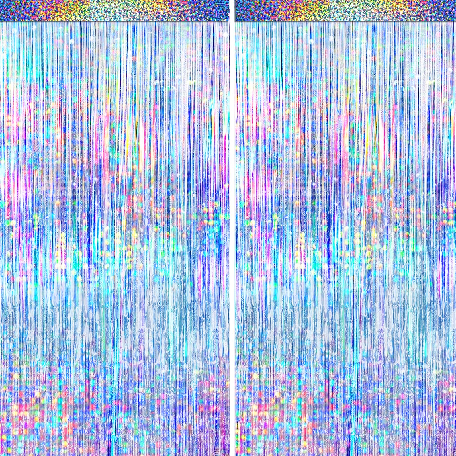 4-Pack Foil Fringe Curtain Backdrop for Parties