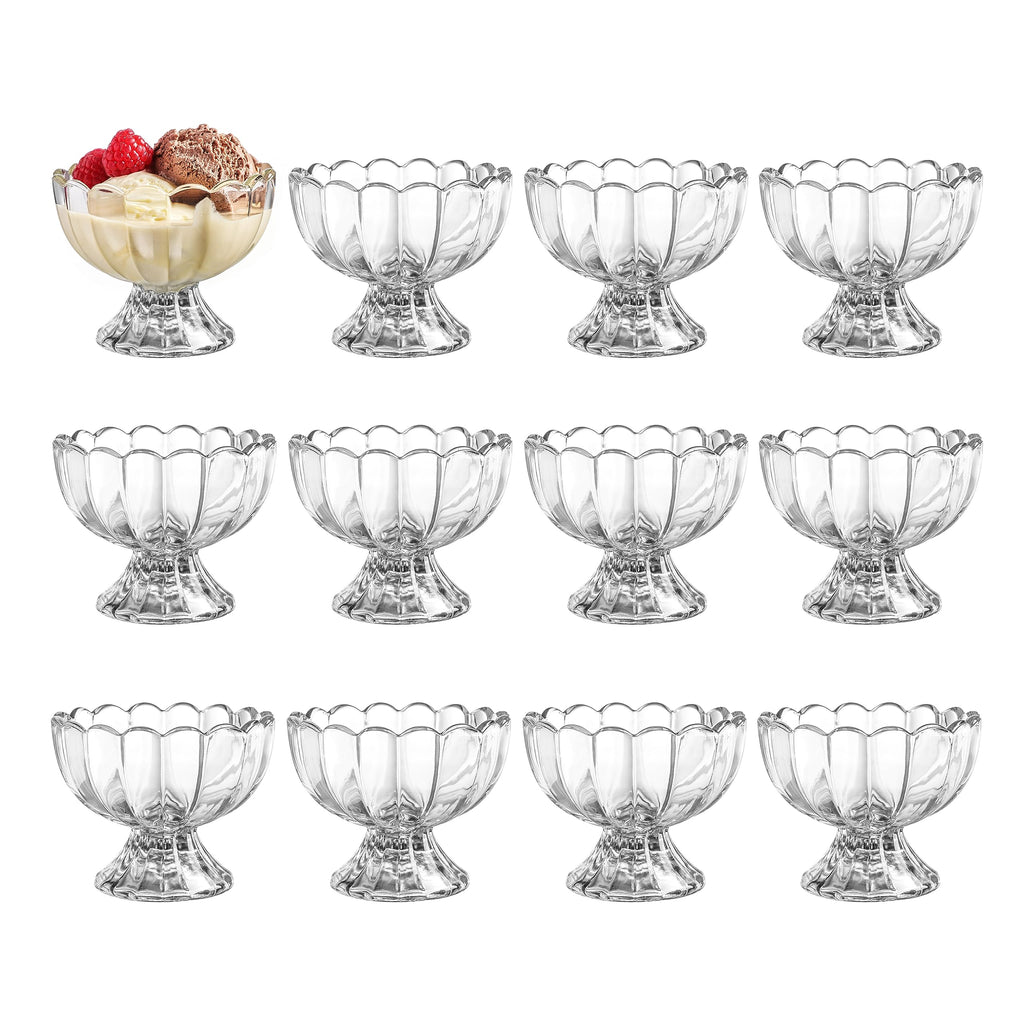 6-Piece 5 oz Footed Tulip Glass Dessert Bowl Set