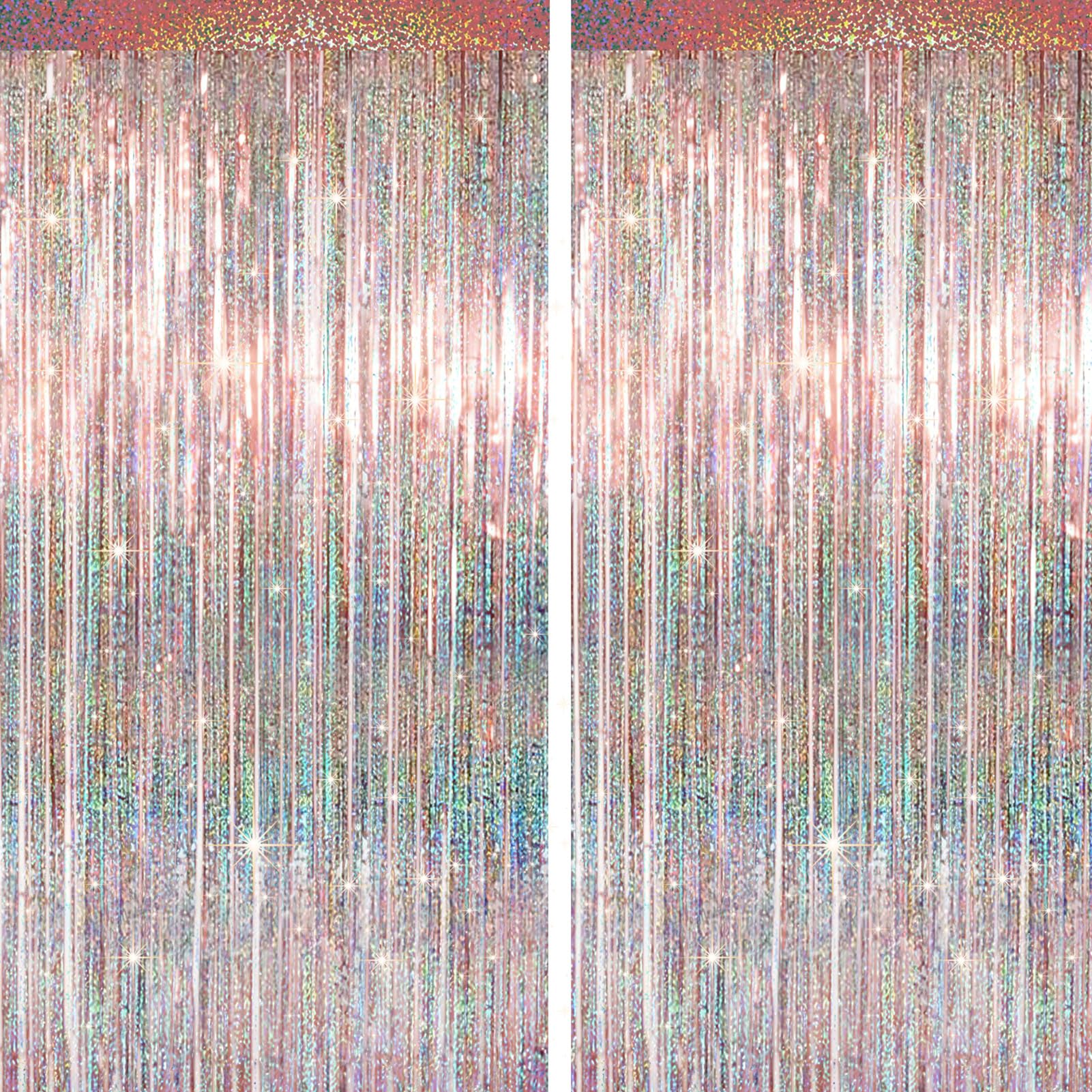 4-Pack Foil Fringe Curtain Backdrop for Parties