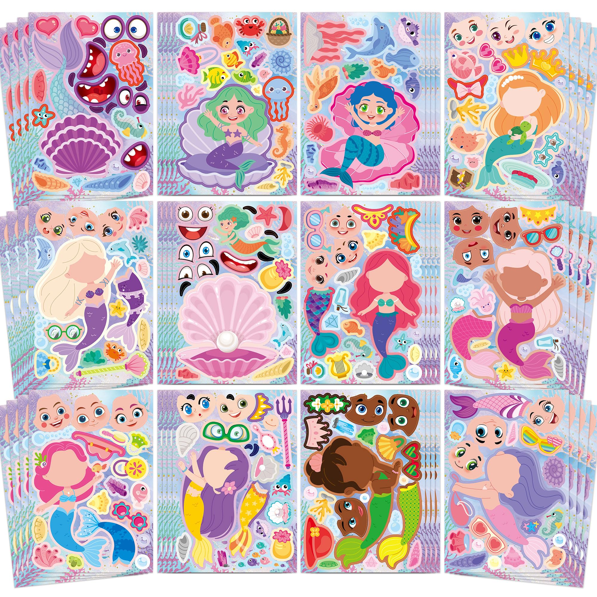 48-Sheet Make-Your-Own Face Sticker Activity Kit