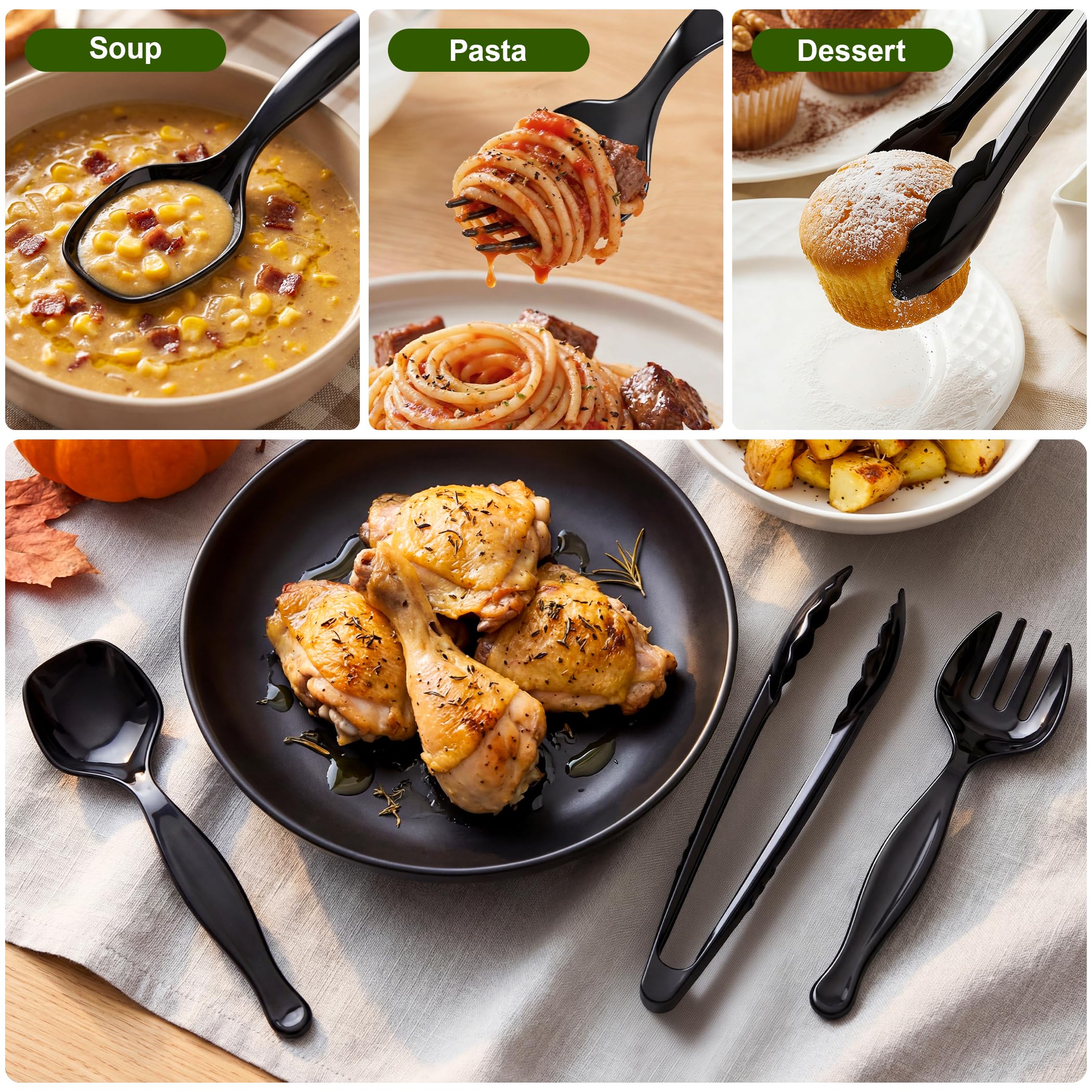 Heavy-Duty Disposable Serving Utensil Set for Buffets