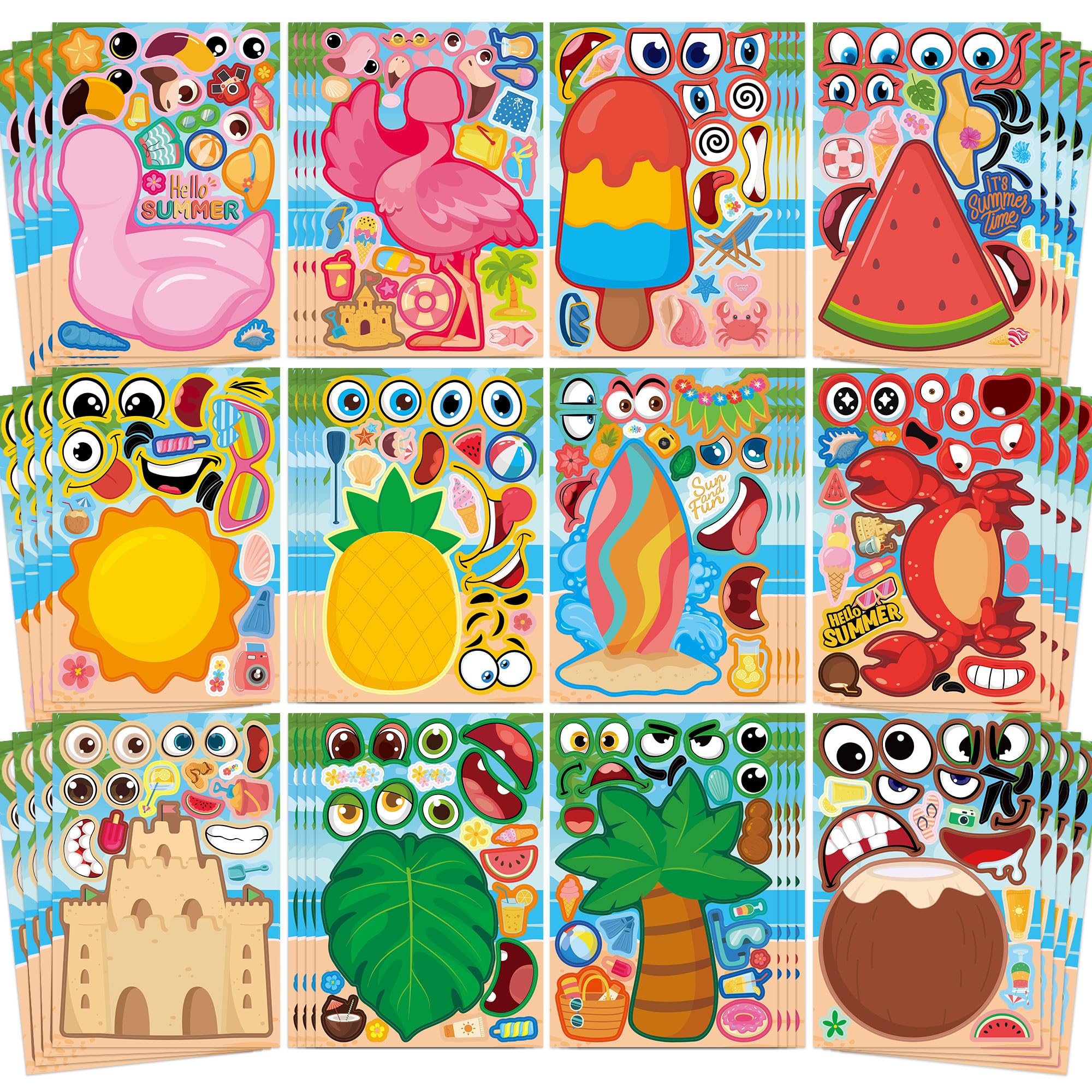 48-Sheet Make-Your-Own Face Sticker Activity Kit