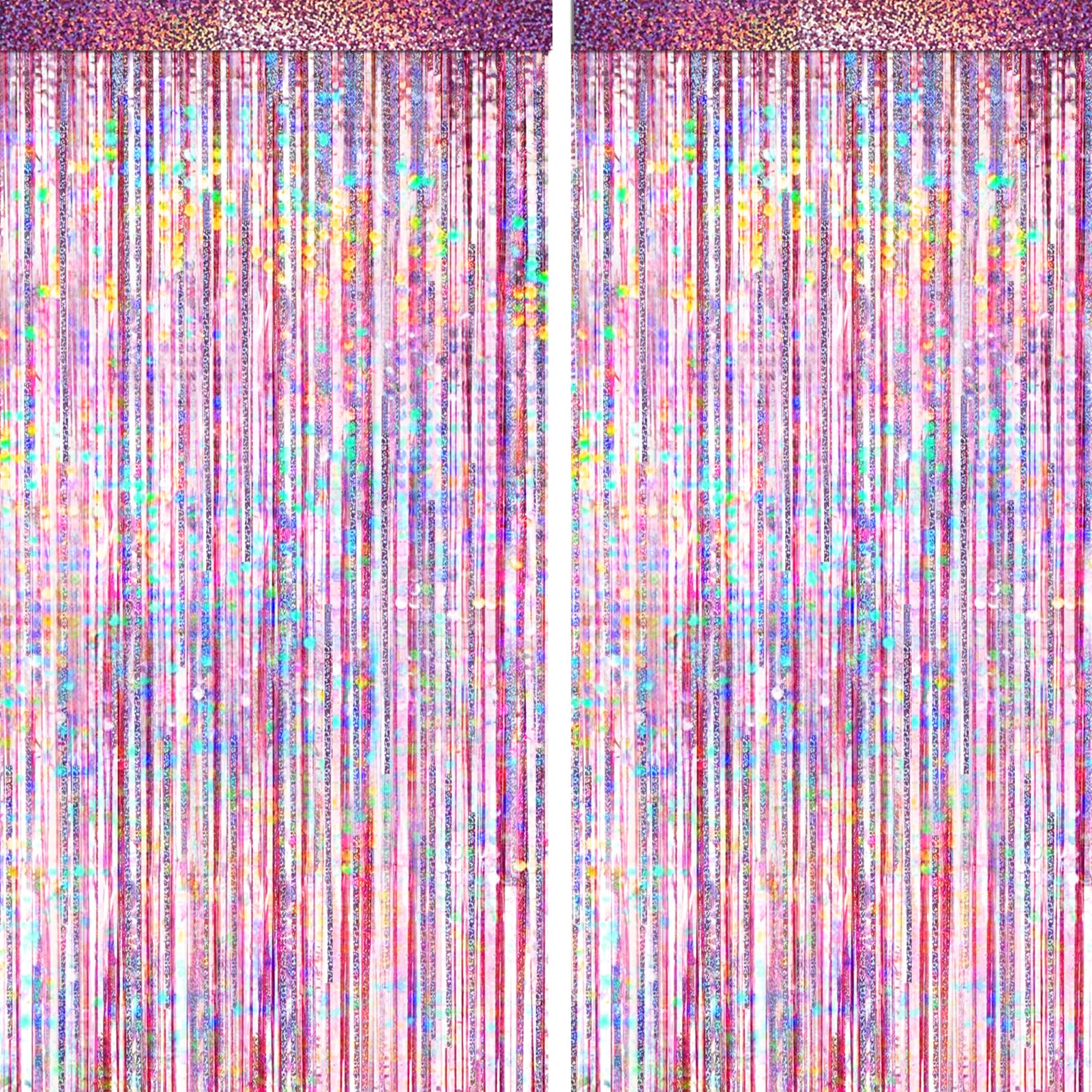 4-Pack Foil Fringe Curtain Backdrop for Parties