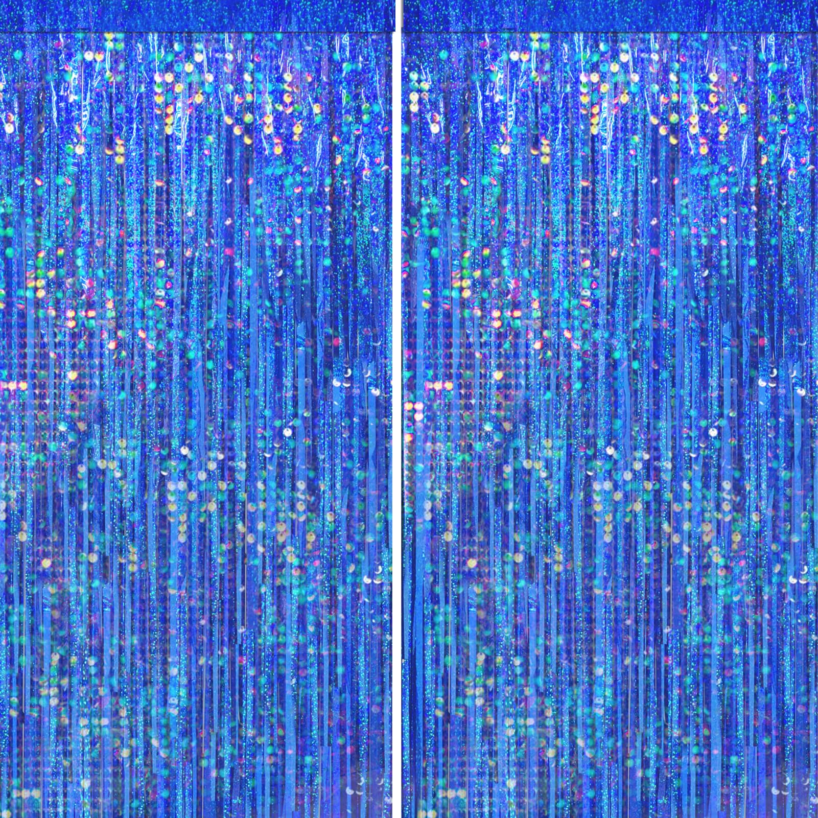 4-Pack Foil Fringe Curtain Backdrop for Parties