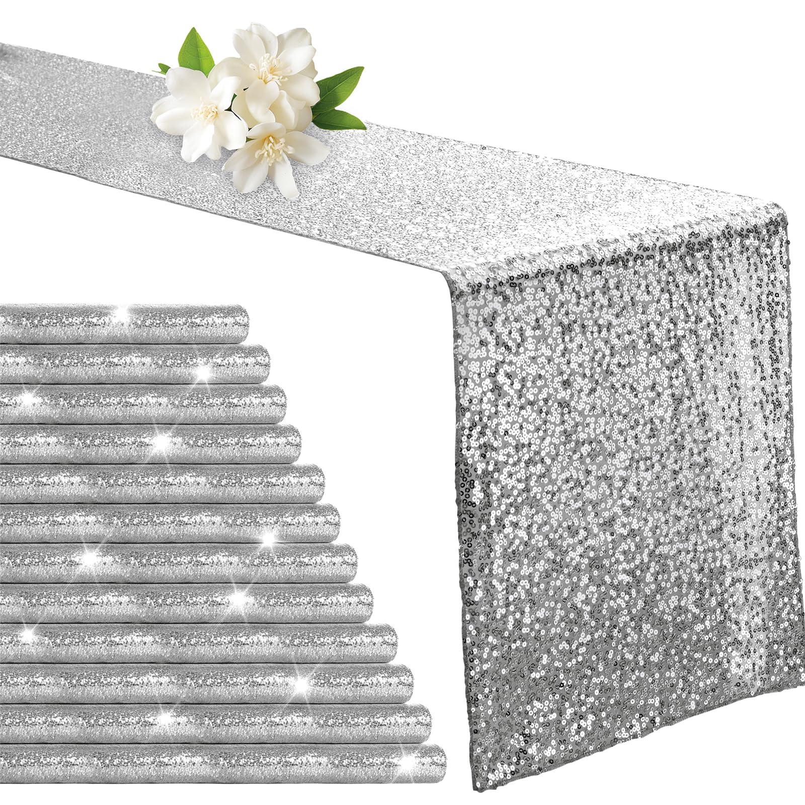 12 x 72-Inch Sequin Table Runner for Parties & Events