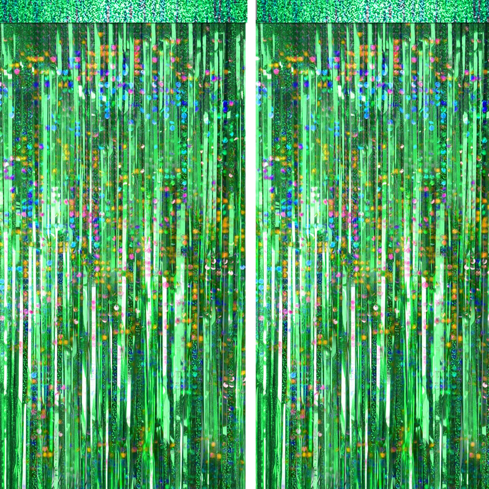 4-Pack Foil Fringe Curtain Backdrop for Parties