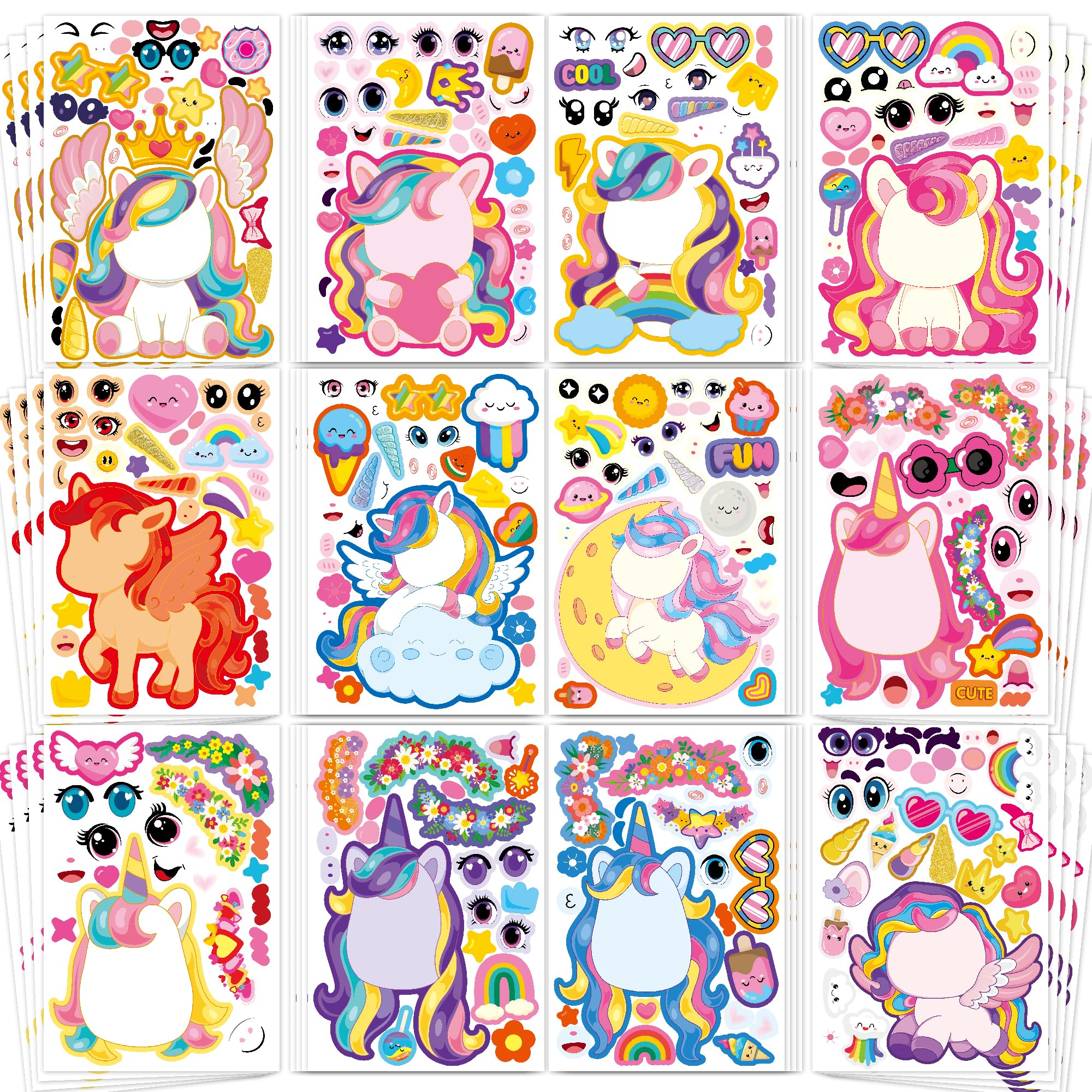 48-Sheet Make-Your-Own Face Sticker Activity Kit