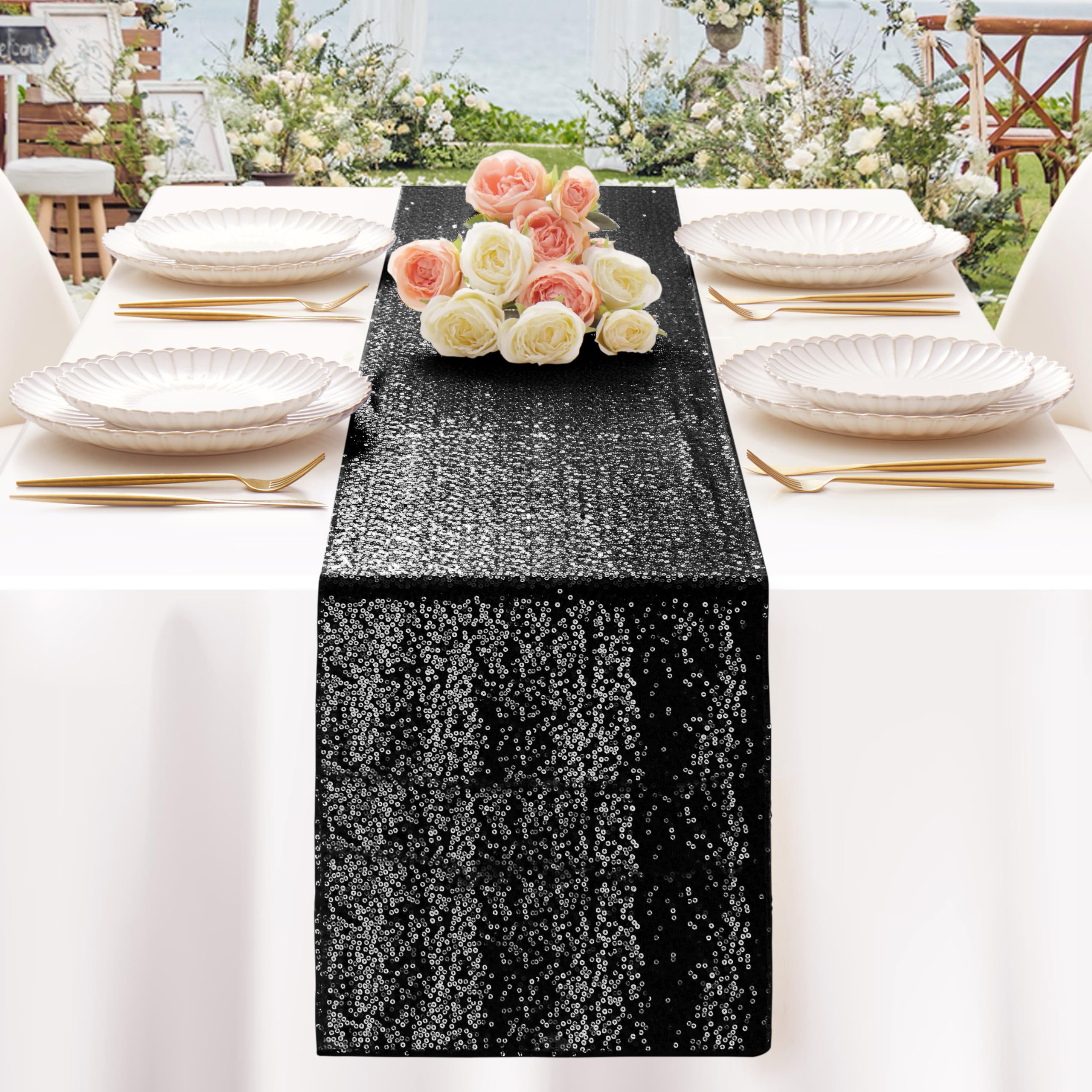 12 x 72-Inch Sequin Table Runner for Parties & Events