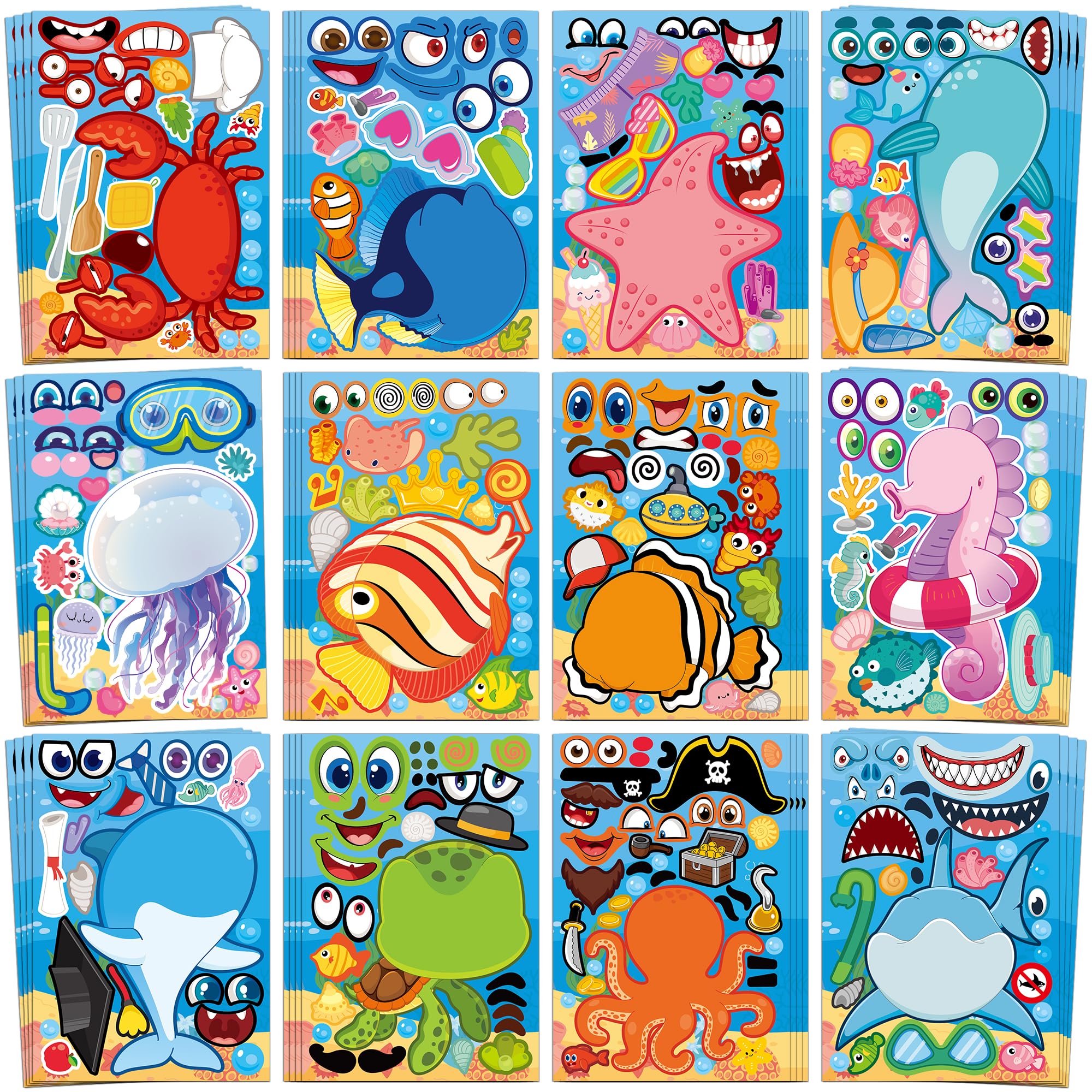 48-Sheet Make-Your-Own Face Sticker Activity Kit